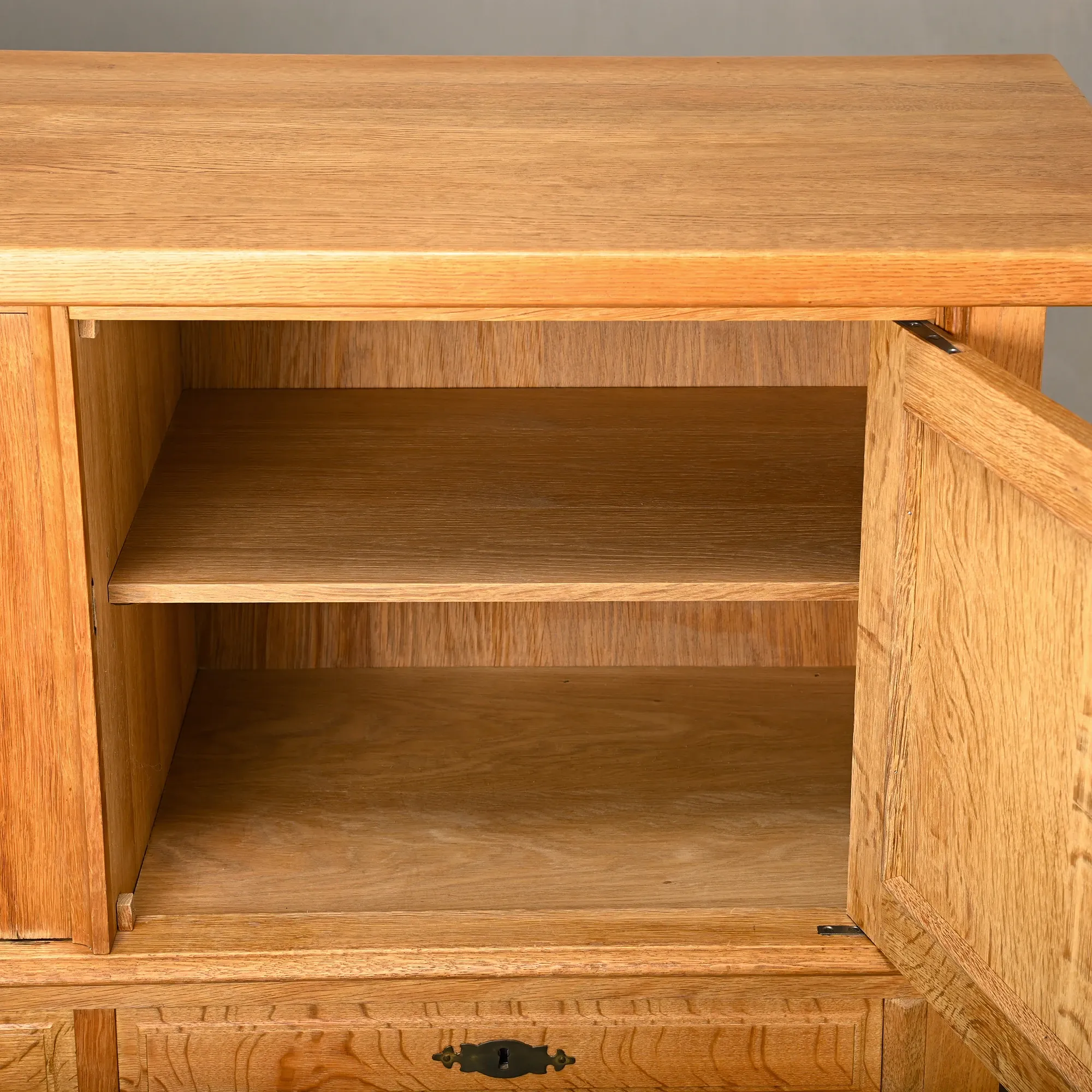Henning Kjærnulf Mid-Century Brutalist large Sideboard in Oak, 1960s