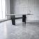 Post Modern Cast Iron Black Dining Table or Desk with Glass Top / 1980s