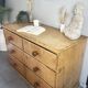 Vintage solid pine English trade counter furniture
