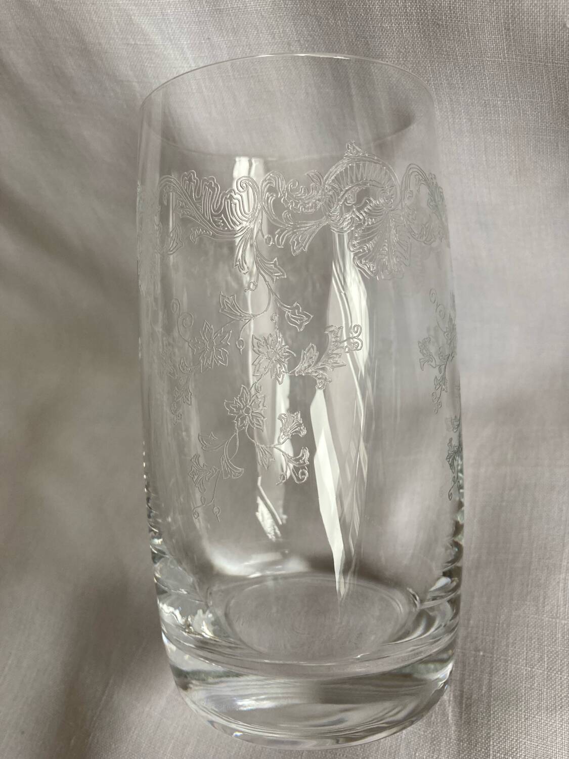 Engraved crystal tall glasses