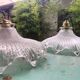 Paire suspensions en verre holophane