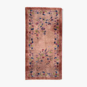 Ancient chinese carpet art deco handmade 91cm x 183cm 1920s