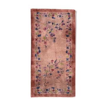 Ancient chinese carpet art deco handmade 91cm x 183cm 1920s