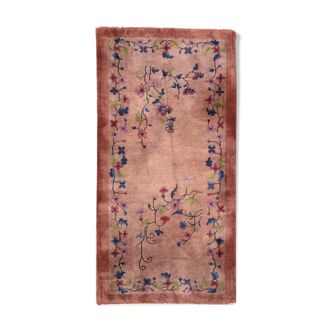 Ancient chinese carpet art deco handmade 91cm x 183cm 1920s