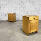 Pair of Charlotte Perriand "Les Arcs" bedside tables