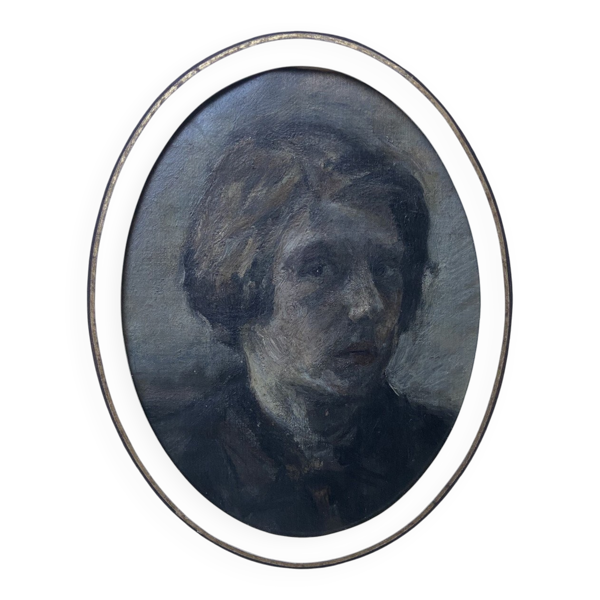 École romantique française, XIXe siècle Portrait d'homme, huile sur papier