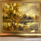 Landscape of Sologne signed Jean Navarre