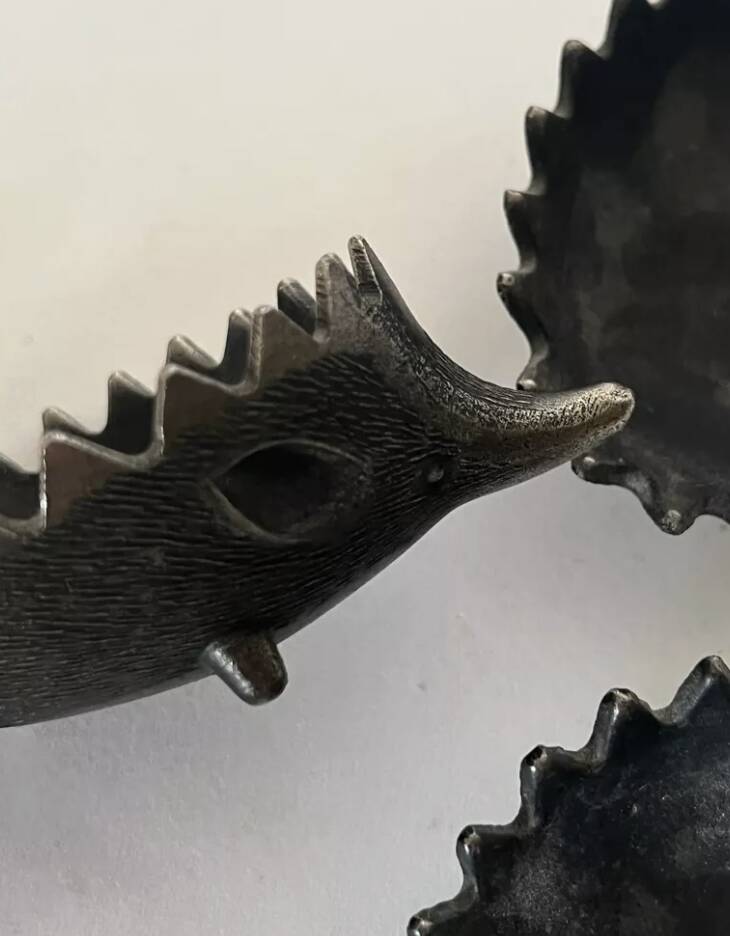 Famille de 6 Hérissons en métal par Walter Bosse, 1950