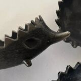 Famille de 6 Hérissons en métal par Walter Bosse, 1950