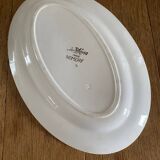Plat de service ancien de forme ovale en faïence Sarreguemines