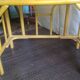 Bureau ou console et son fauteuil en rotin et bambou