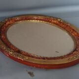 Old oval frame gilded stucco wood