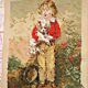 Vintage france - tapisserie canevas royal paris fait-main à l'aiguille