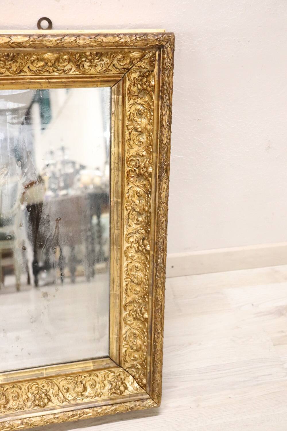 Golden Wood Wall Mirror