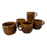 6 tasses vintage en Grès
