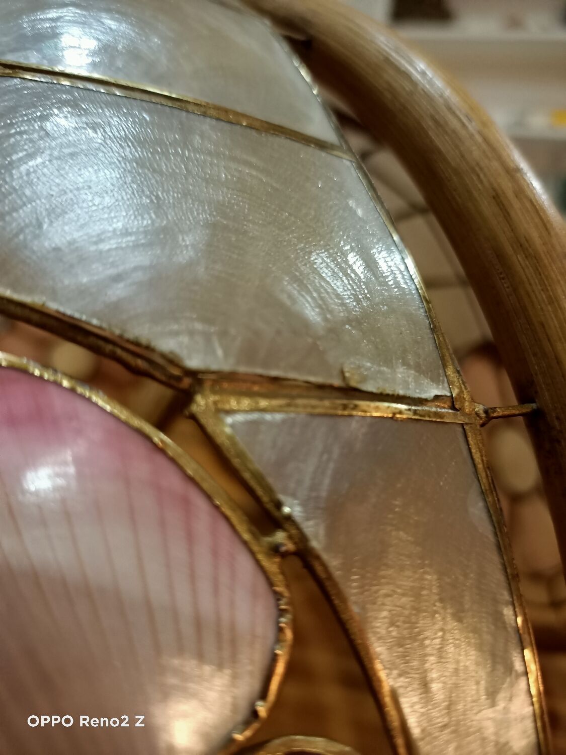 Suspension nacre et bambou