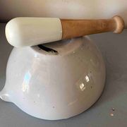 Mortar and pestle antique Porcelain Avignon Kitchen white porcelain France