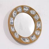 Ceramic mirror by Lisa Larsson for Gustavsberg 1960