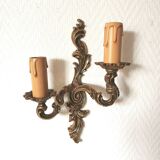 classic style wall lamp, Louis XV in gilded metal in bronze or brass effect candle holder and candlestick