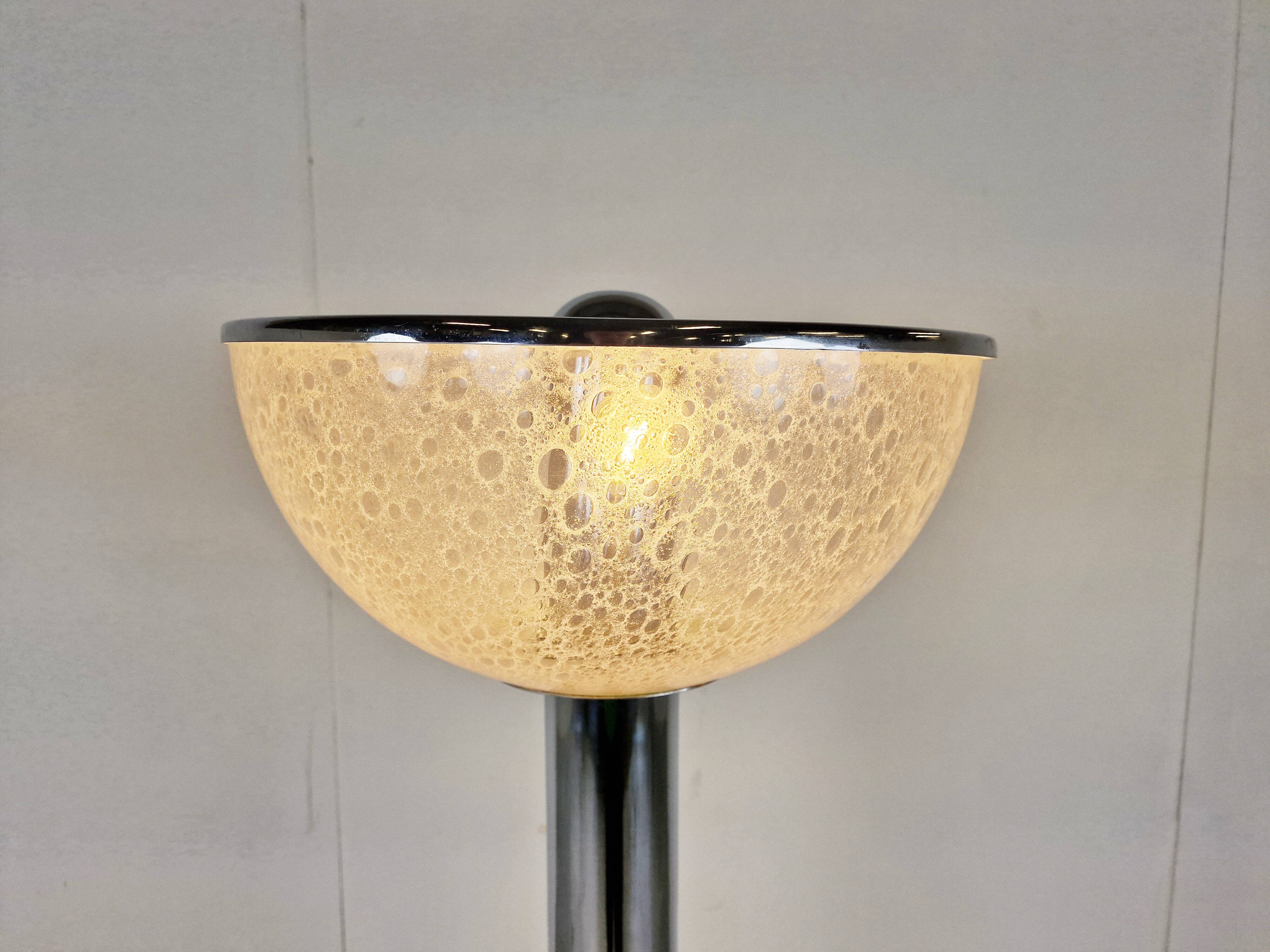 Vintage chrome and glass floor lamp, 1970s