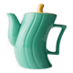Théière en céramique turquoise par Massimo Iosa Ghini pour Naj Oleari – Couvercle jaune, flair postmoderne Memphis, années 1980.