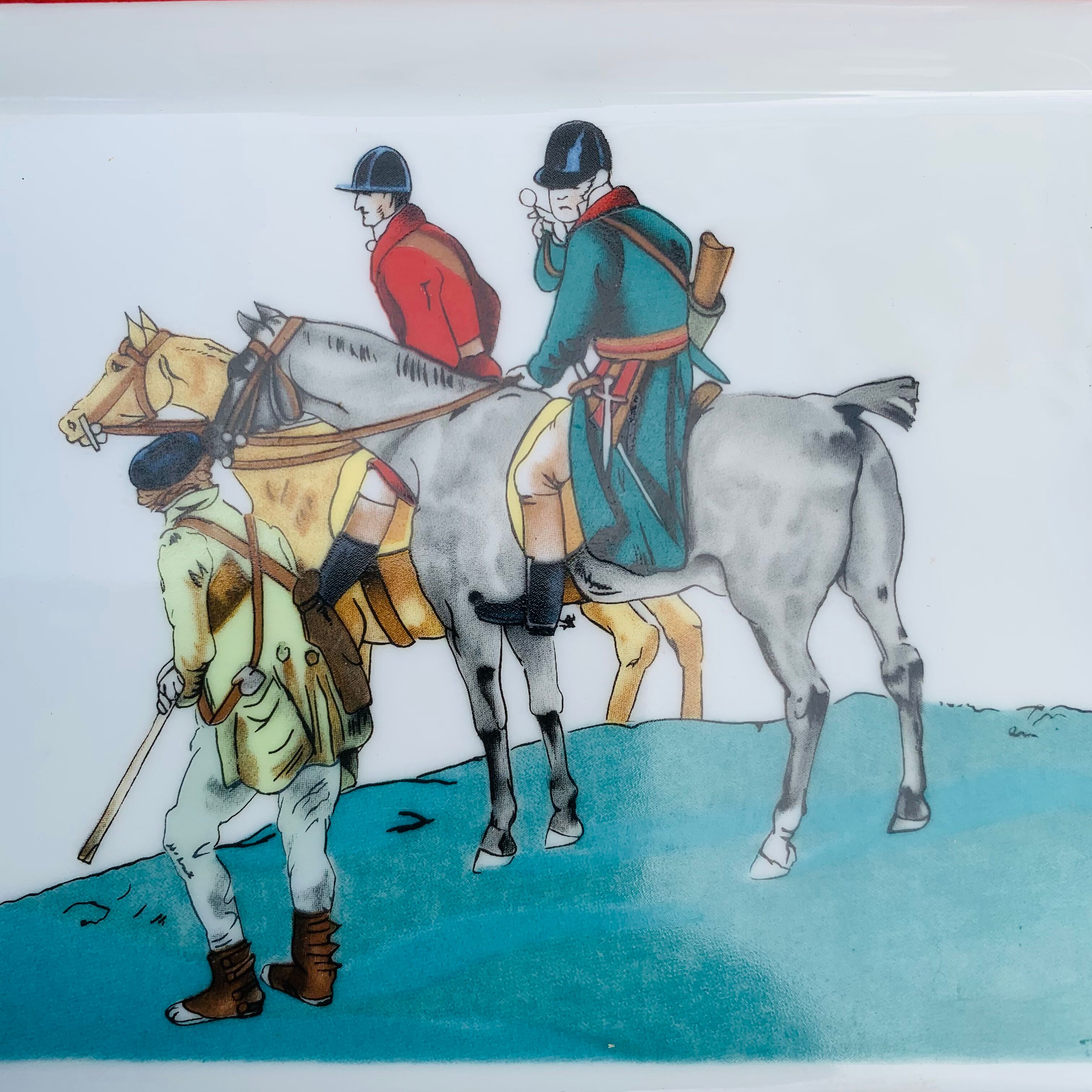 Hermès ashtray hunting scene pattern