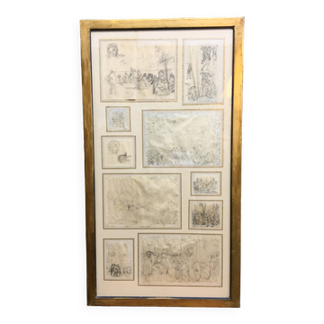 Collection Décorative De Croquis Du 18ème Siècle