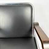 Pair of 1930s - 40s Bauhaus Cantilever Armchairs – Tubular Steel, Wooden Arms