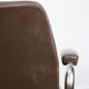 Mid-Century Italian Brown Leather Swivel Chair
