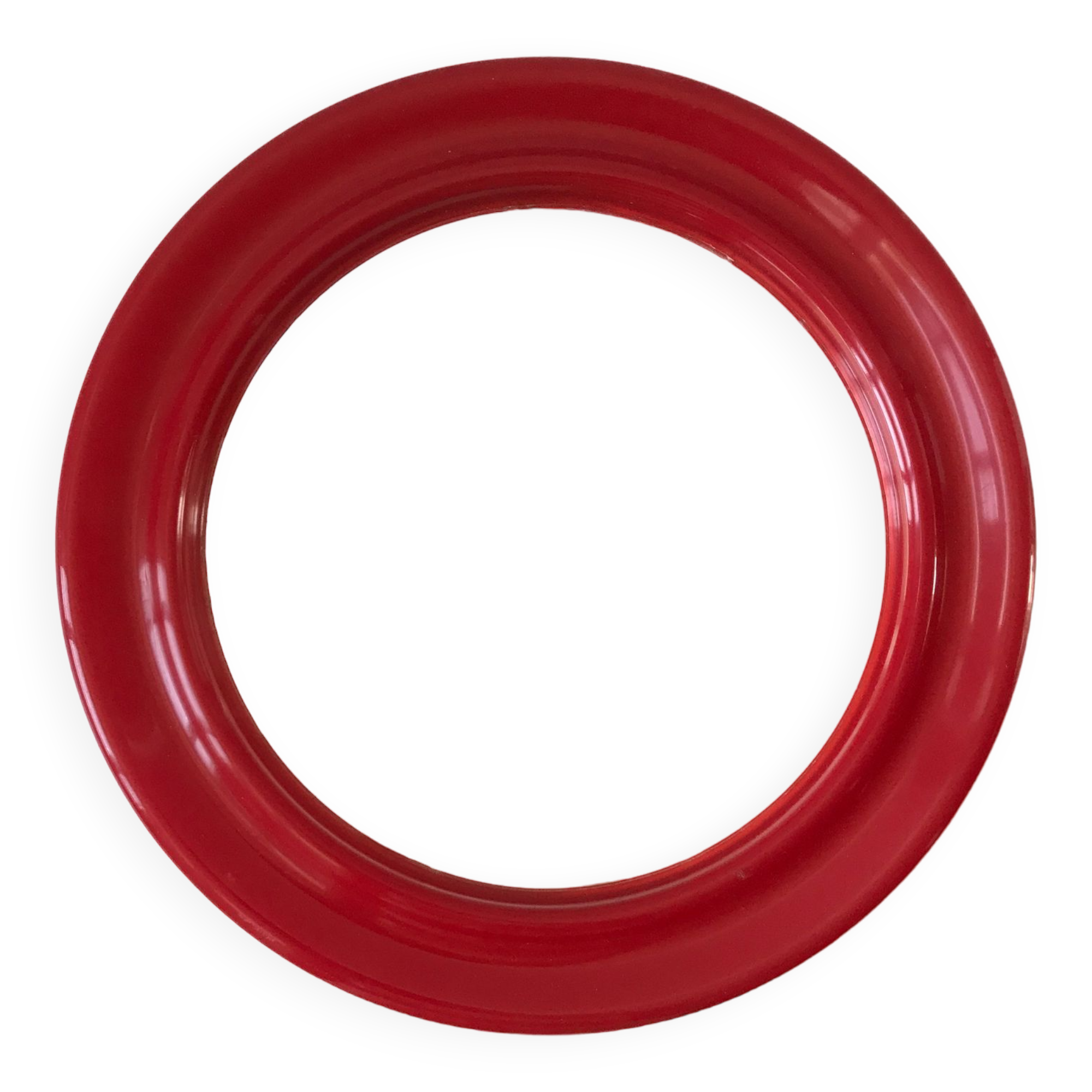 1970s red round plastic mirror