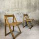 Pair of vintage folding wooden chairs by Aldo Jacober