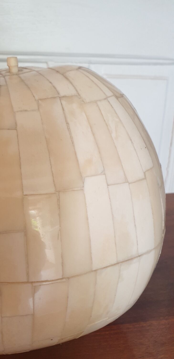 Coconut ice cube bucket, 50s marquetry