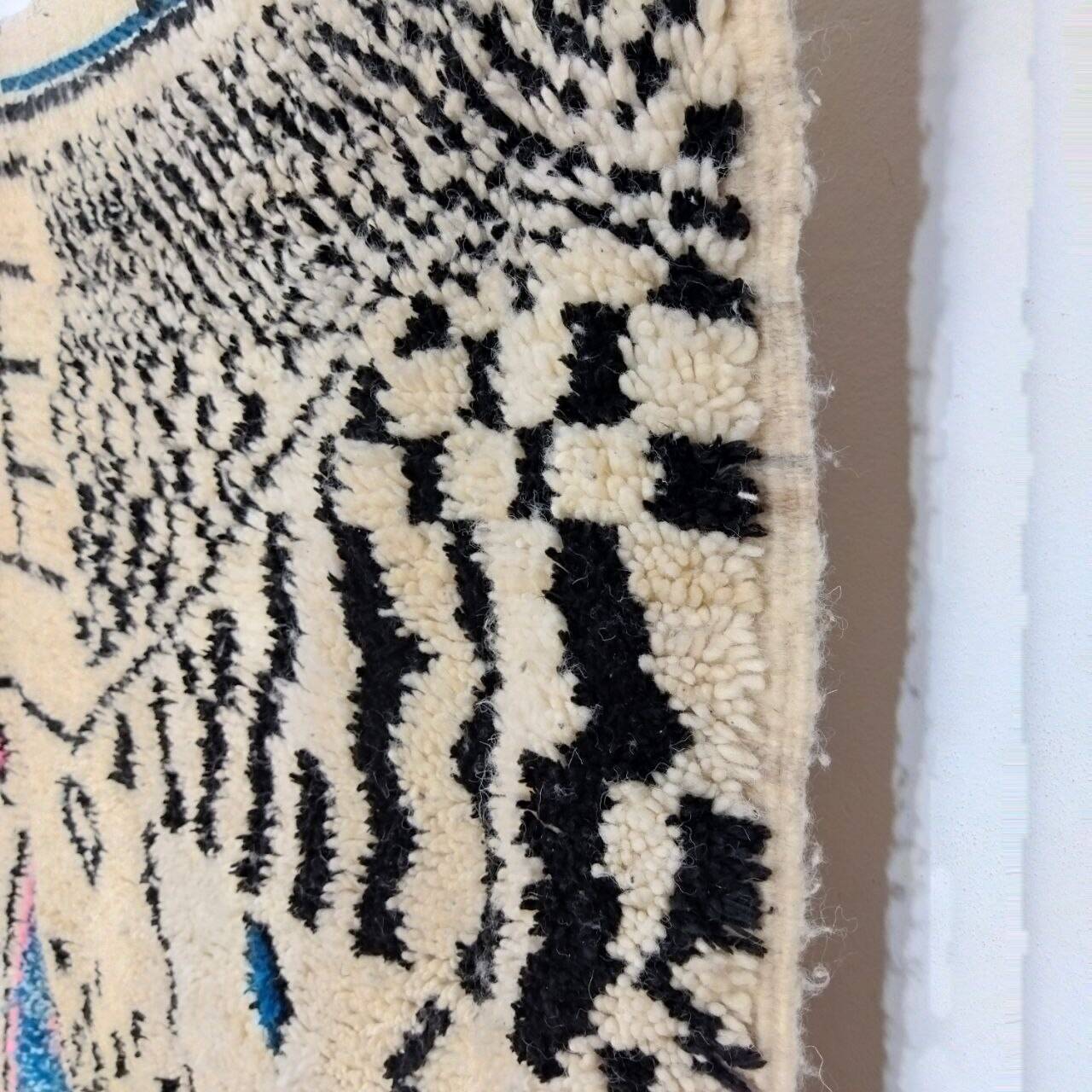 Handmade wool berber rug 200 x 188 cm