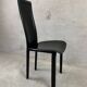 Set of 4 Italian Black Leather Dining Chairs