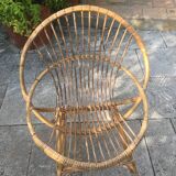 Basket armchair in rattan