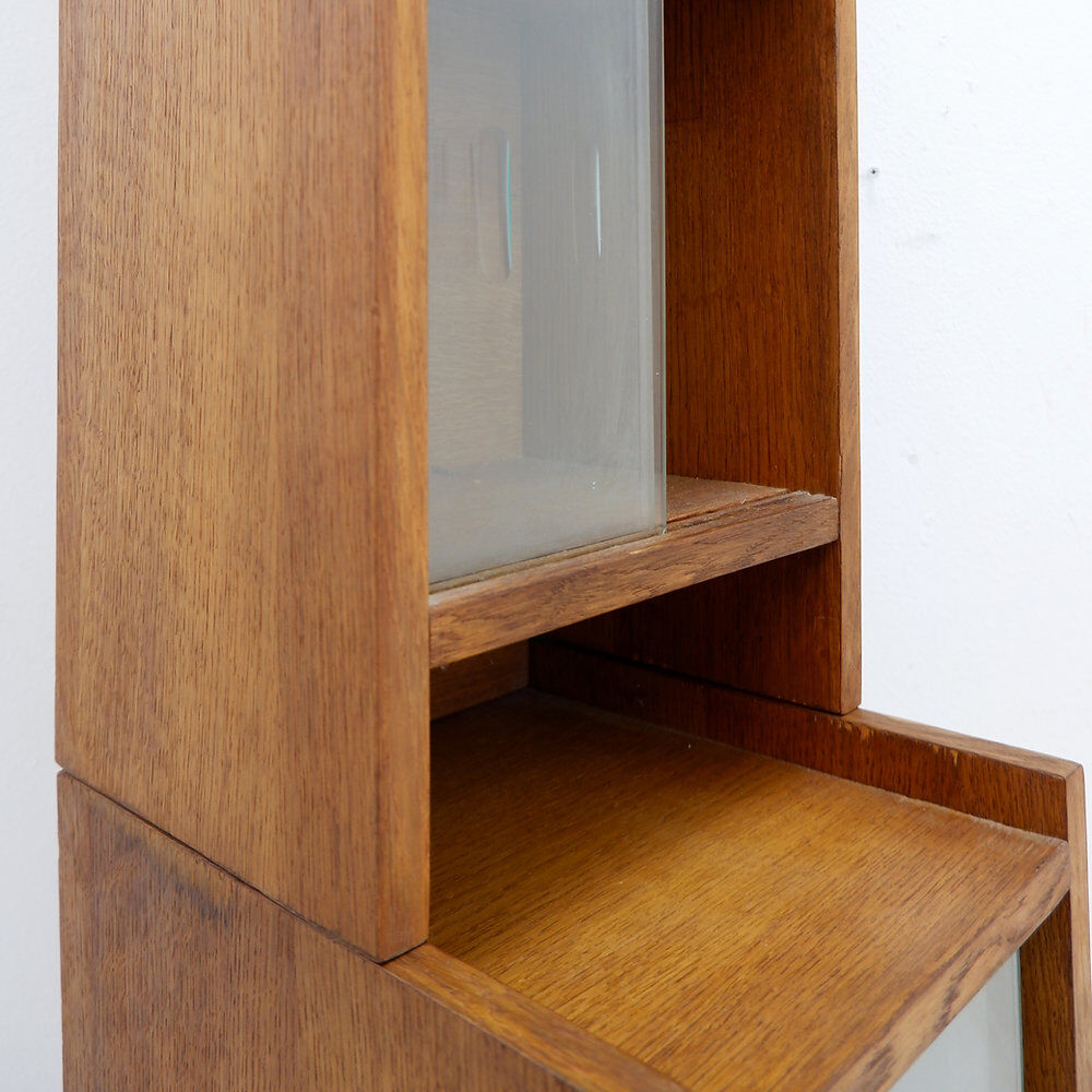 Large vintage glass library mid-century - 1960s