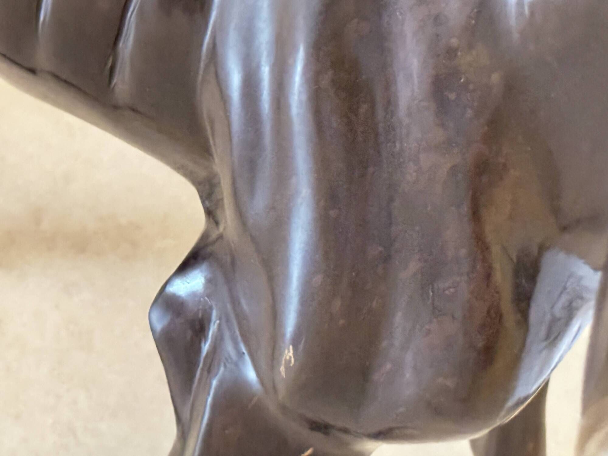 Monumental Bronze Statue of an Italian Greyhound / Whippet – Large Antique Sculpture Representing a Dog