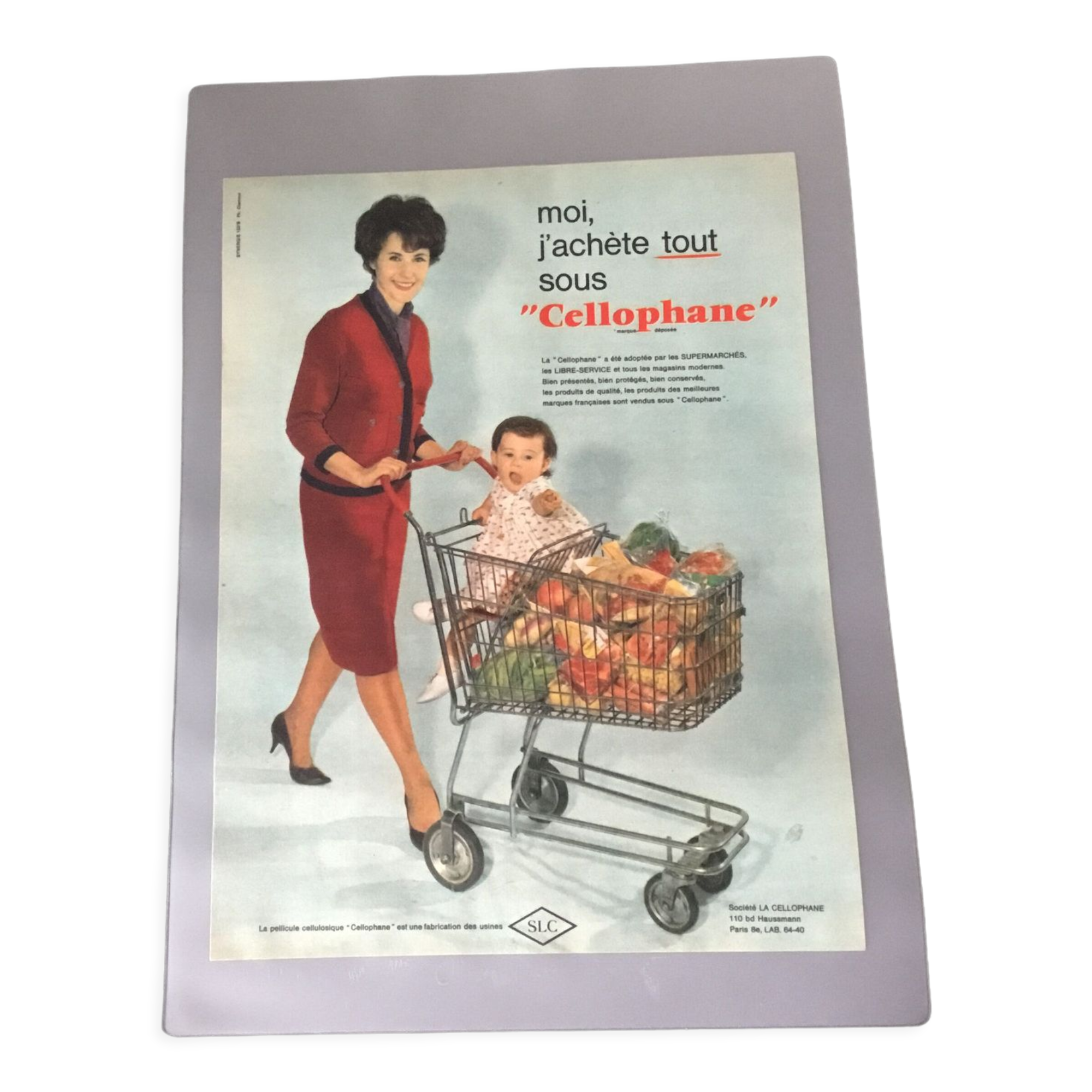 Vintage advertising to frame cellophane