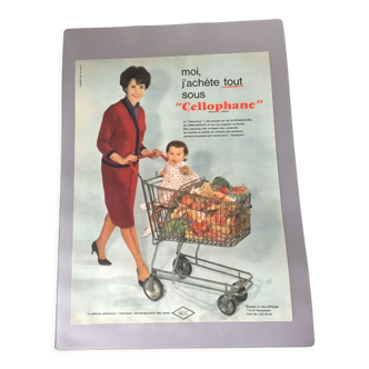 Vintage advertising to frame cellophane