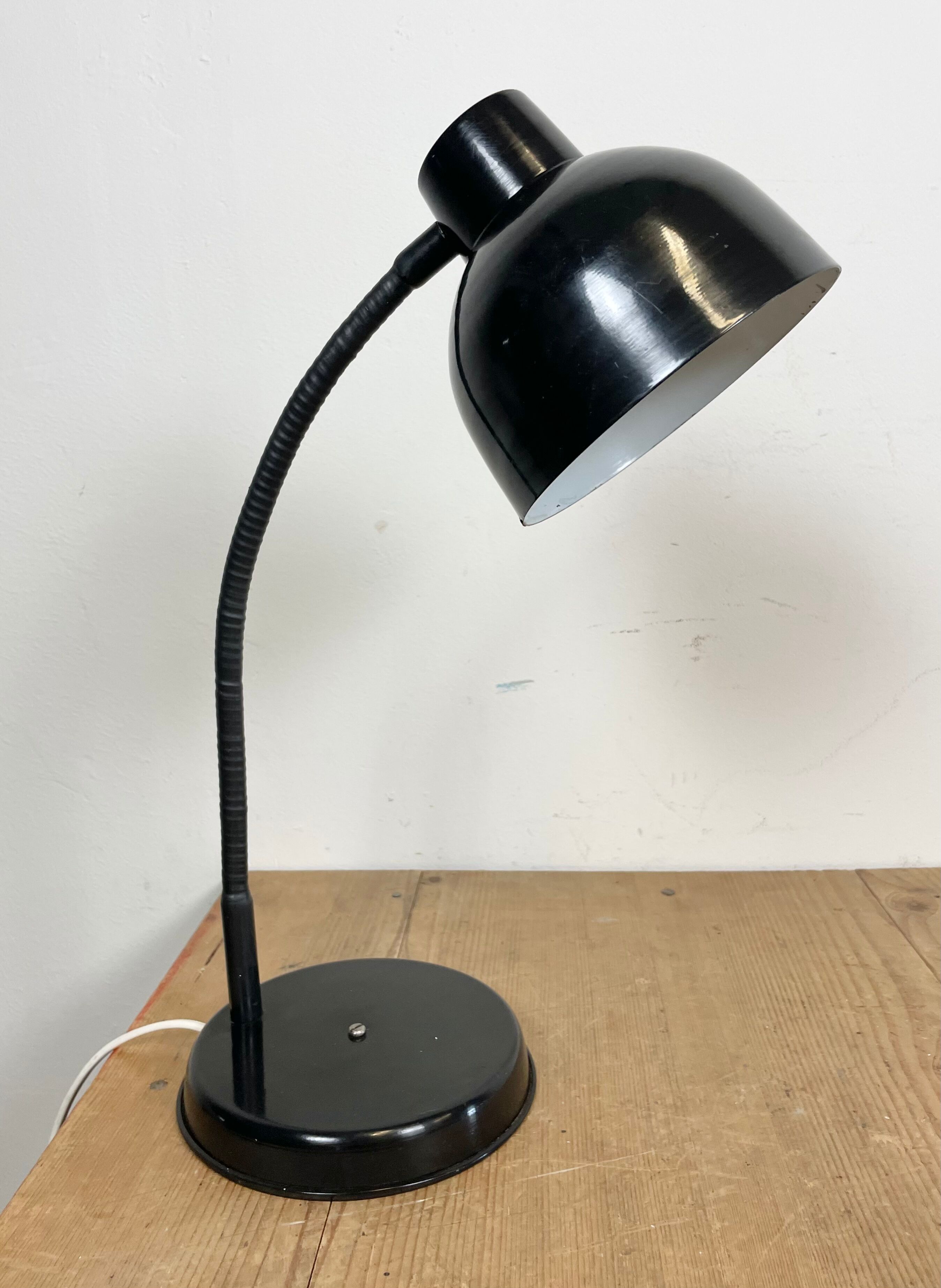 Black Industrial Gooseneck Table Lamp, 1960s