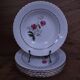 6 deep plates in earthenware l'Amandinoise with floral decoration.