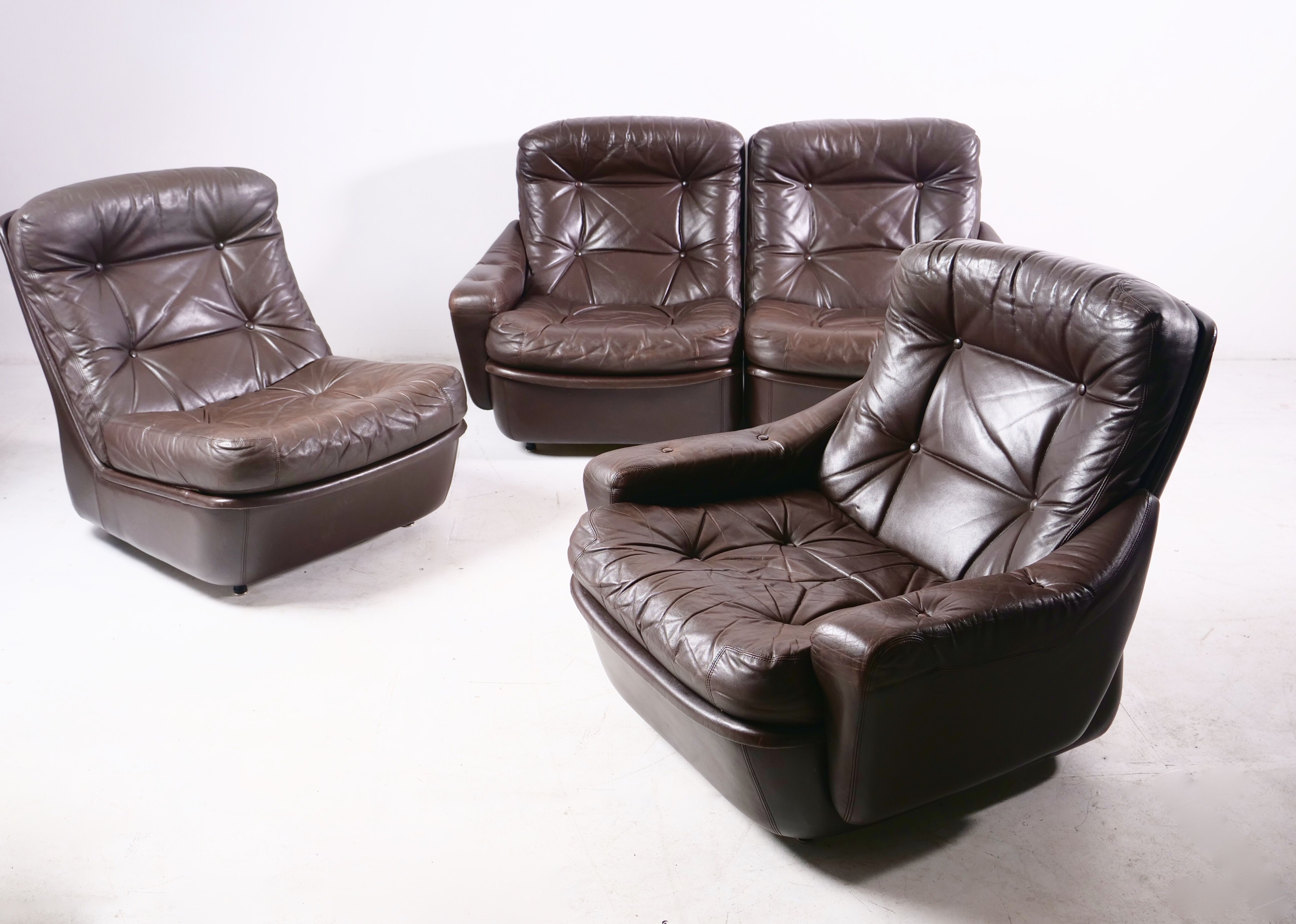 Modular leather sofa by michel cadestin for airborne