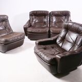 Modular leather sofa by michel cadestin for airborne