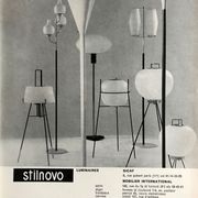 Lampadaire à trois opalines, Stilnovo, Italie 1950