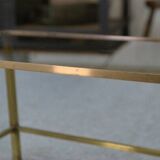 1950s brass and smoked glass coffee table