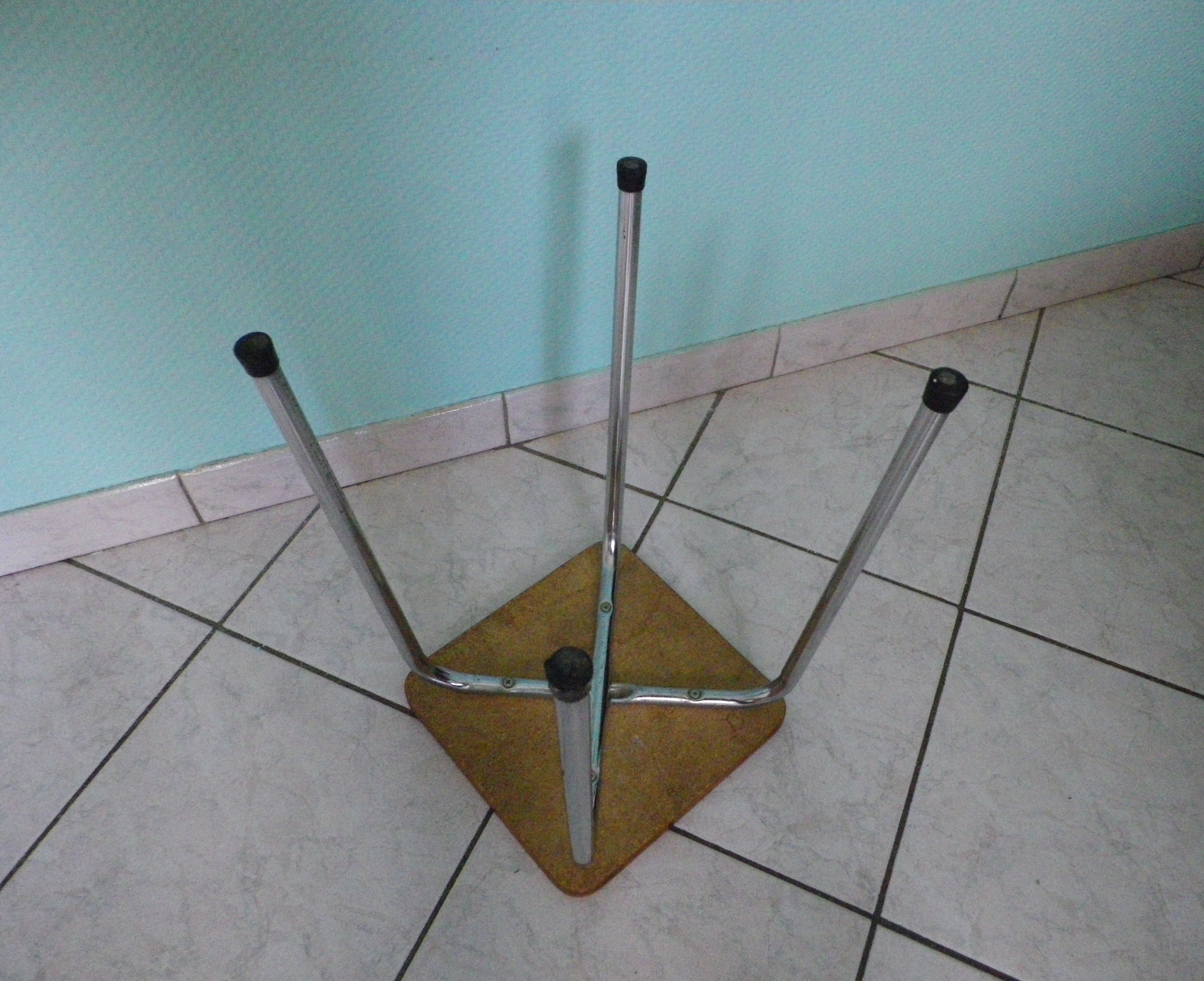 Black streaked brown formica stool 70