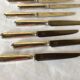 12 entremet knives, silver metal, cross ribbons