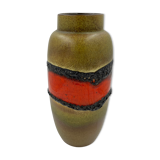 Khaki and red ceramic vase