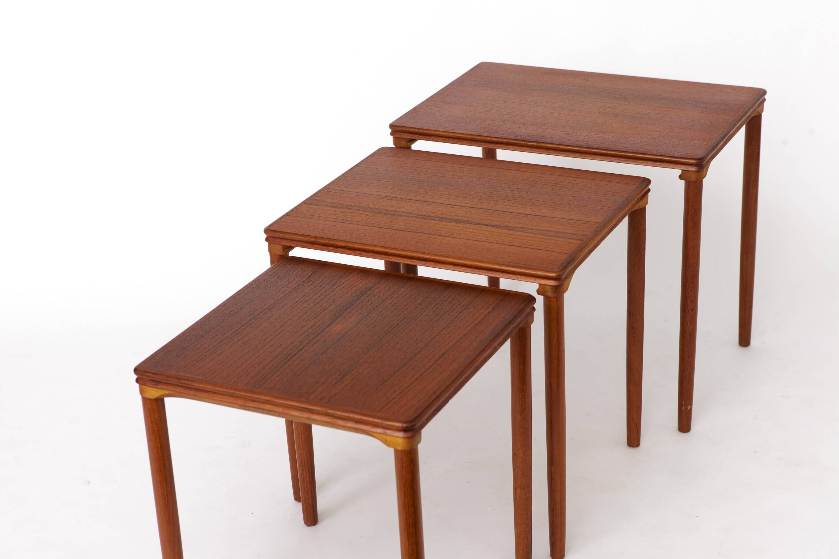 Set of 3 Teak Nesting Tables – 1970s Danish, Mid-Century Modern Design
