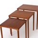 3 Danish nesting tables in teak, 1970s.